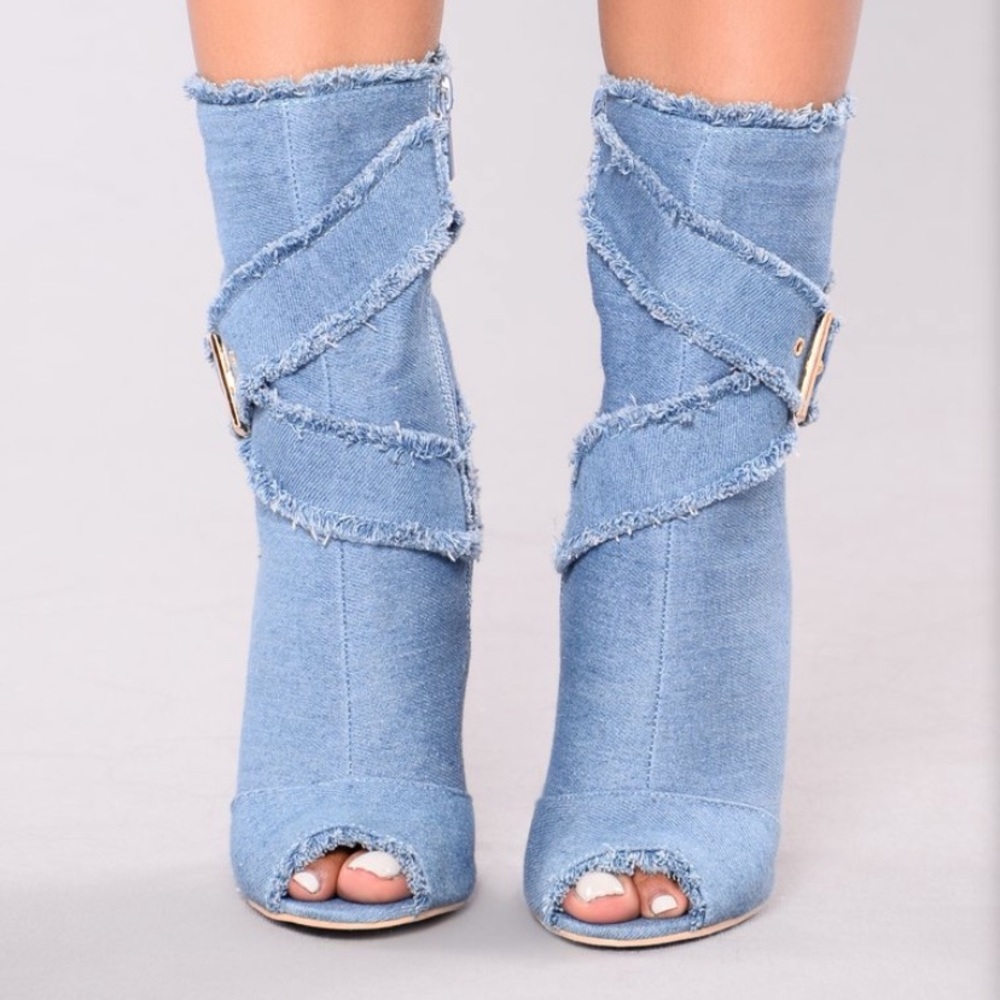 Fierce Peep Toe Bootie - Light Blue - Picture 2 of 4